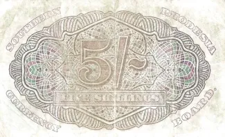Southern Rhodesia 5 Shillings, 1943-1948 reverse