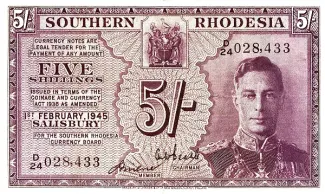 Zimbabwe 5 Shillings, 1945-1948