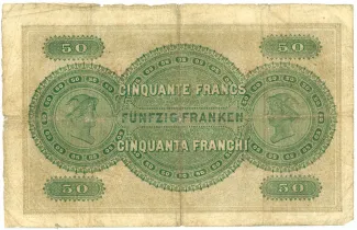 Zrich 50 Francs, 1888-1907 reverse